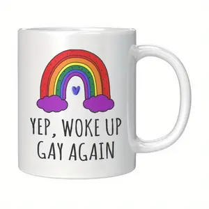 [Gay Pride Mug] Woke Up Gay Again Gay Pride Mug - LGBTQ Coffee Mug - Lesbian Gift