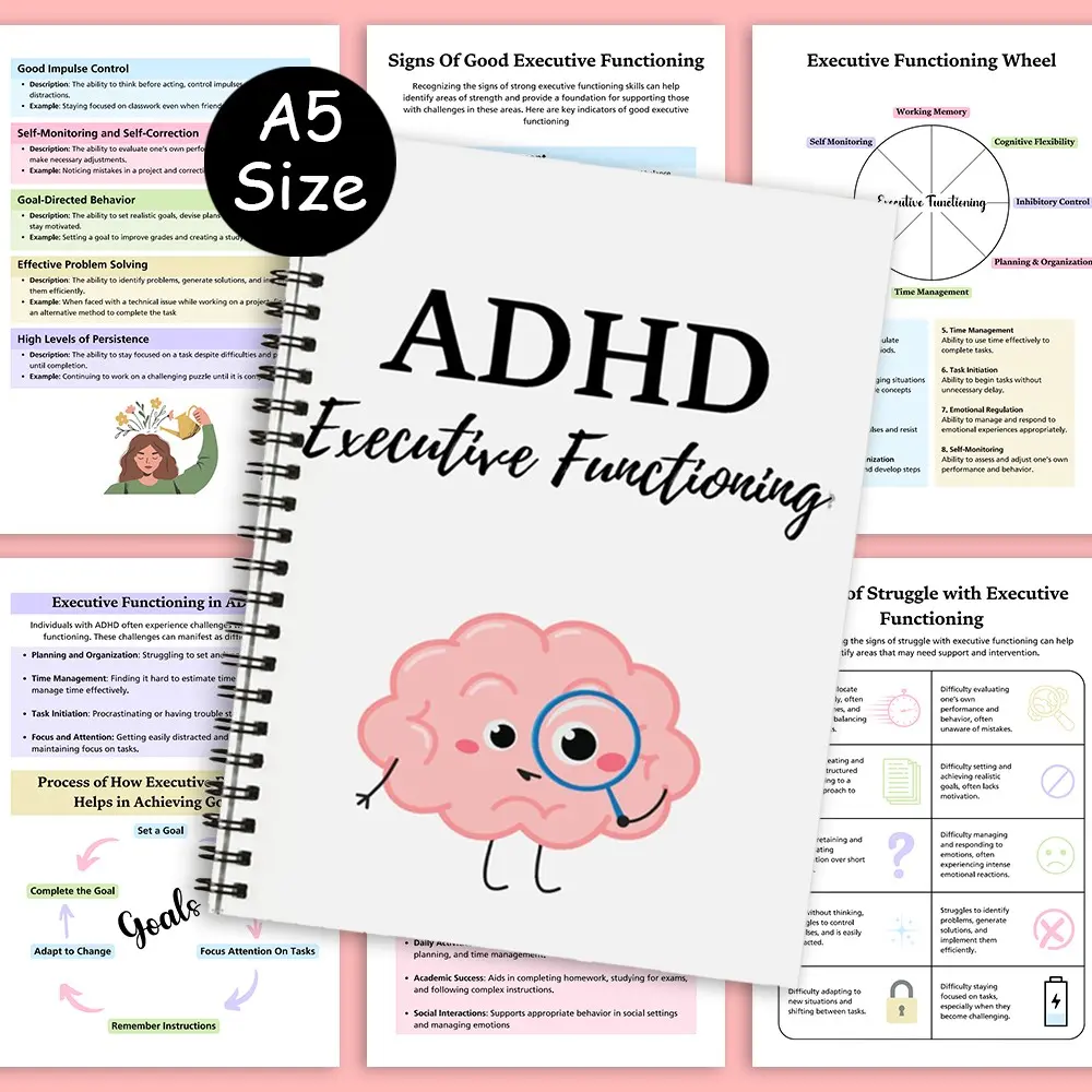ADHD Planner: Productivity Planner, Boost Executive Function And Mental Health, Includes Practical Exercises To Strengthen Organization Skills, Take Charge Of Your Well-Being And Tackle Daily Challenges With Confidence. A5