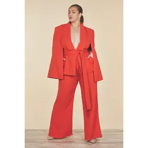 Kayla Curvy Cape Suit Set