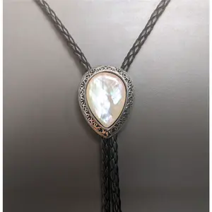 Water Drop Pearl Bola Tie Wedding Necklace for Men Women Western Cowboy Necktie Elegant Unisex Groom Bride Accessory BolaTie PearlJewelry WesternWedding