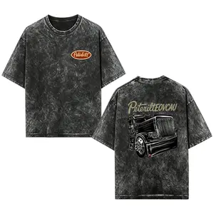 [EOVCAU]Men'S Vintage Peterbilt Truck acid wash T-Shirt，Bold Semi-Truck Graphic Tee for Truckers Diesel Lovers Classic Big Rig Logo Shirt Perfect Gift for Peterbilt Enthusiasts Drivers Hauling Fans，TikTok Shop Black Friday Holiday Gift