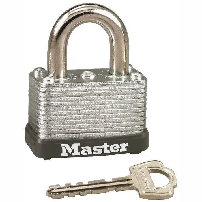 Master Lock Keyed Padlock - Silver Warded, Heavy-Duty Steel Body, 22d Security Rating, Nickel-Plated Steel Keys, Anti-Jamming Design, Excellent Protection for Sheds, Gates, Cabinets