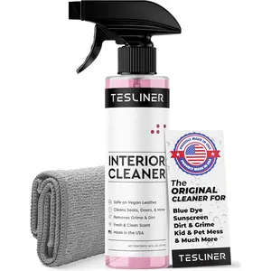 Tesla Seat Cleaner & Stain Remover - Interior Cleaner, Safe on Black & White Vegan Leather, Interior Cleaning Products for Seats, Dash, Console | Tesla Model 3 Y S X Juniper Accessories 2025 & 2026