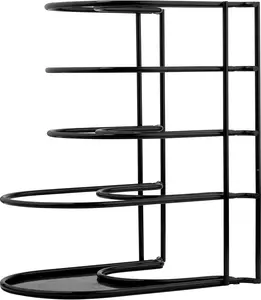 Cuisinel Heavy Duty Pots and Pans Organizer Rack - 12.2"-Inch Tall - 5 Tier Rack - Holds 50 LB - Cast Iron Skillets, Griddles, Shallow Cookware - Space Saving Kitchen Storage - No Assembly Required