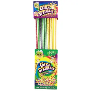 Gira sprinkles Colorful Sprinkle Straws with sweet and sour Candy 60ct
