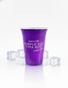 Purple Cup Typa Nite Disposable Party Cups – 10 Pack Purple Plastic Drinking Cups, Classic Party Design, Beer Pong & Game Night Supplies