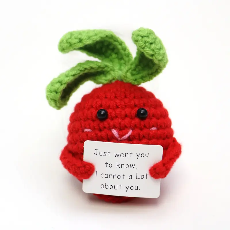 Yarn Crochet Positive Energy Animal Knitted Yarn Cucumber Emoji Yarn Frog Knitted Doll