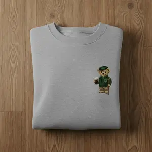 St. Patrick’s Day Bear Embroidered Sweatshirt, Irish-Themed Sweatshirt, Lucky Shamrock Embroidery, Special Design, Gift for St Patricks Day