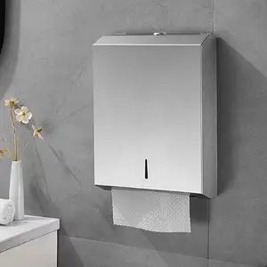 Paper Towel Dispenser Wall Mount Commercial c-fold/Multi-fold/Tri-fold, Touchless Hand Towel Dispenser with Lock