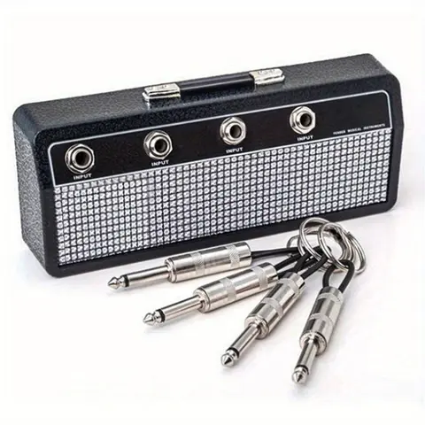FaddishDeal Amp-Key Holder, 1pc Classic Wall-Mounted Hook for Amp Users with Keychain Charm Design, 4 Socket Keys & Wall Mounting Hardware, Easy Setup for Home Supplies, Home Decor, Room Decor, Hooks & Shelves