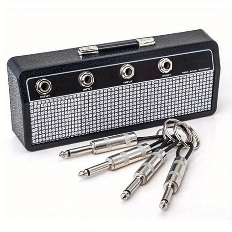 FaddishDeal Amp-Key Holder, 1pc Classic Wall-Mounted Hook for Amp Users with Keychain Charm Design, 4 Socket Keys & Wall Mounting Hardware, Easy Setup for Home Supplies, Home Decor, Room Decor, Hooks & Shelves