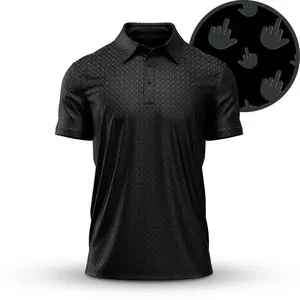 Bogey Bros Men’s Black Funny Logo Print Polo Shirt Lightweight Breathable Quick Dry Golf Casual Wear