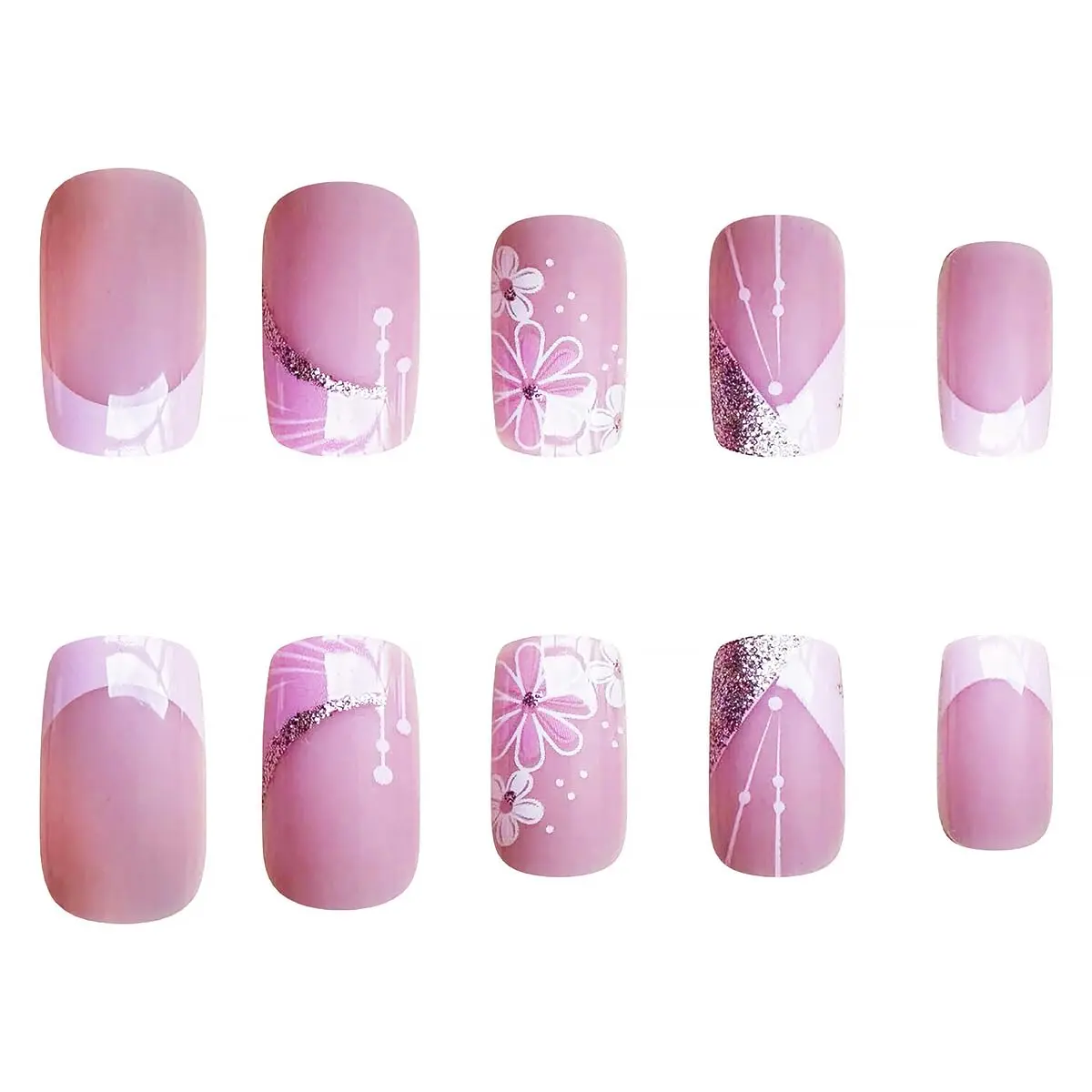 24Pcs Pink French Tip Press Nails Short Square Fake Nails Spring Cherry Blossoms with Line Design Nude Pink False Nails Stick Nails Full Cover Artificial Glue Nails for Women DIY Manicure 24Pcs Pink French Tip Press Nails Short Square Fake Nails Spring Cherry Blossoms with Line Design Nude Pink False Nails Stick Nails Full Cover Artificial Glue Nails for Women DIY Manicure