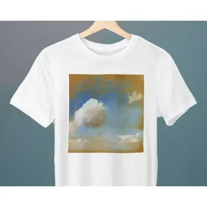 Men's Artistic Cloudscape Graphic T-Shirt - Short Sleeve Crew Neck Regular Fit Casual Wear | Soft & Breathable Fabric, Durable Print, Everyday Comfort, Machine Washable, Impressionism Sky with clouds, inspired by Edgar Degas painting