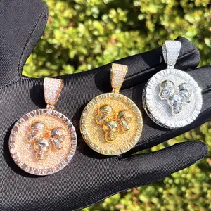 Bubble Letter Hustle Hard Pendant Necklace Men’s Bling Iced Out Hip Hop Fashion Jewelry