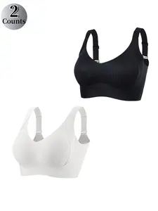 Women's Solid Wireless Bra, Soft Comfortable Breathable Seamless Bra, Women's Lingerie for All Seasons