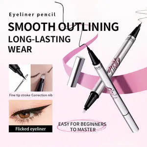 AMG Double-Ended Liquid Eyeliner - Waterproof, smudge-proof, long-lasting, smooth, and quick-drying. Features a correction tip to prevent mistakes caused by shaky hands, making application a breeze.