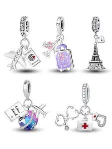 Travel Themed Charms, Fashionable Travel Accessories for Bracelet & Necklace Making, DIY Jewelry Making Supplies for Women & Girls