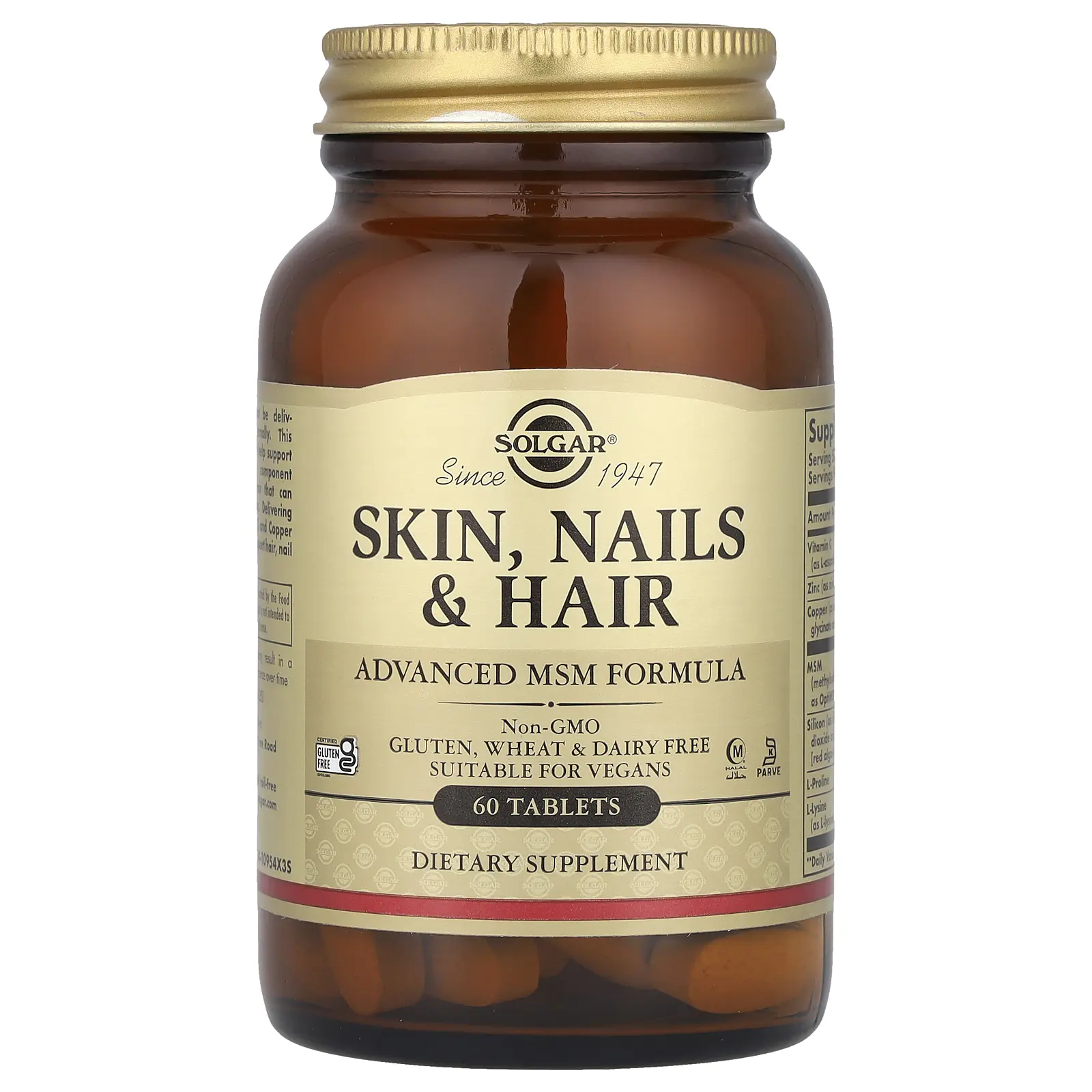 Solgar Skin, Nails & Hair, Advanced MSM Formula, 60 Tablets