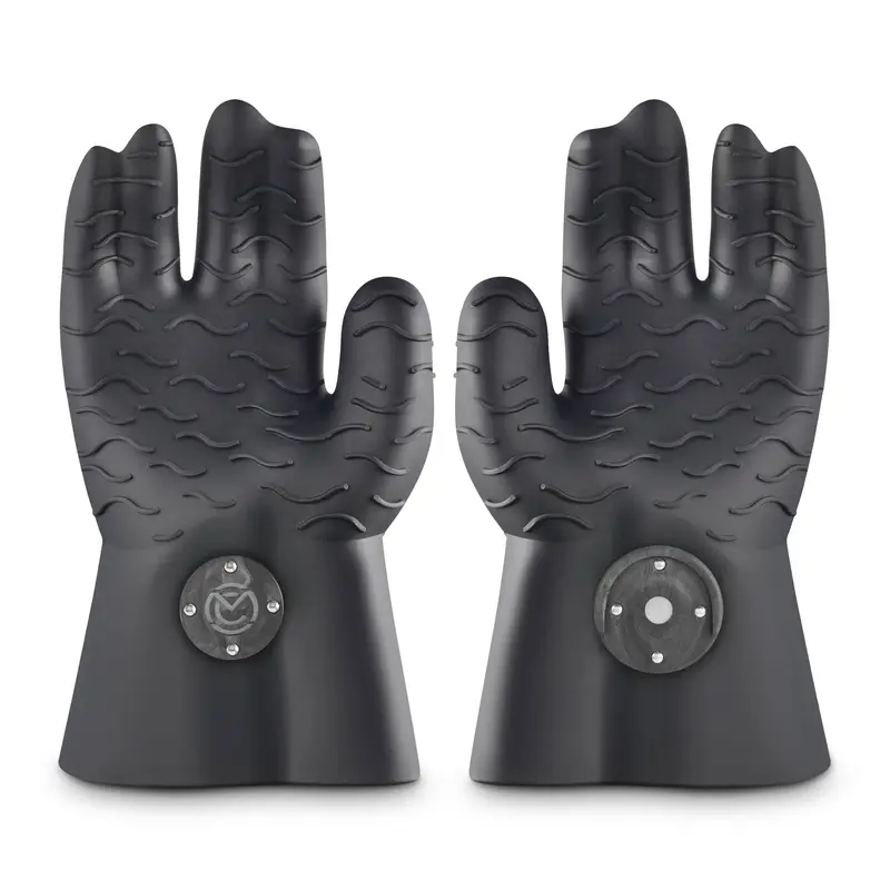 MagneChef Magnetic BBQ Silicone Gloves - Heat Resistant & Dishwasher Safe Oven Mitts for Kitchen Cooking & Grilling