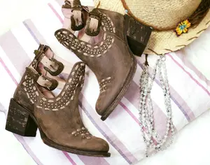 Miss Macie Geez Louise Brown Buckle Ankle Boot