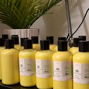 shameka natural skin. care body wash  with turmeric ,almond oil, coconut oil. Cleansing Organic