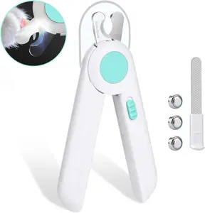 Dog & Cat Pets Nail Clippers and Trimmers,with LED Lighting Safety Guard to Over Cutting, Dog Claw Trimmer with Bright Light to Avoid Excessive Cutting - Pet Grooming Tool for Tiny Dog Cat Kitten Bunny Rabbit Blue