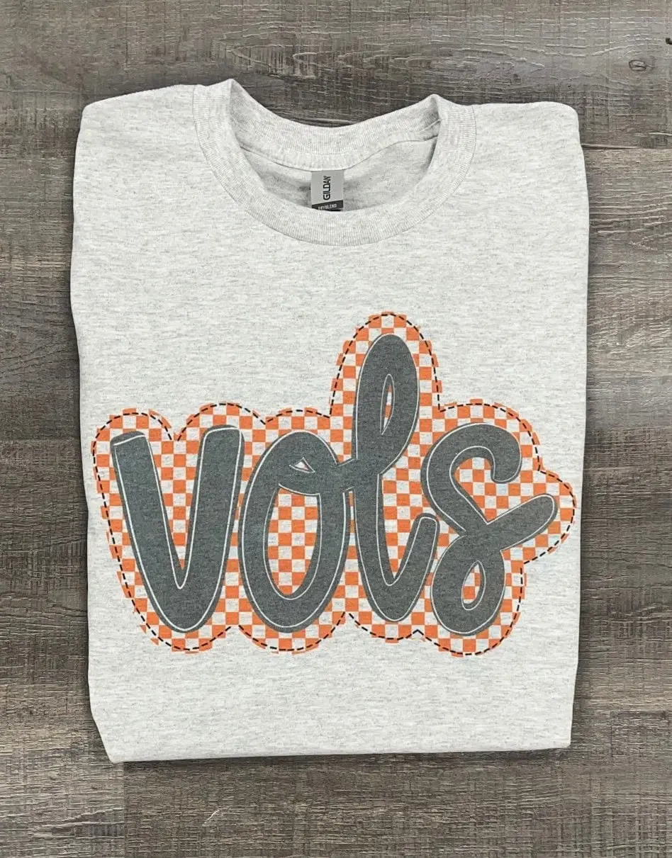 [SALE UP TO 45%] TN VOLS Checkerboard Sweatshirt, Crew Neck Cotton Apparel, Gift for Him or Her