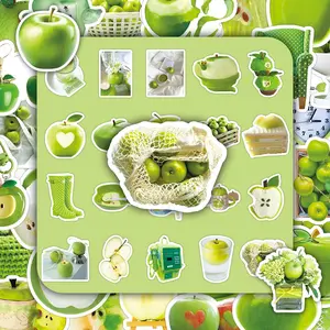 50 Sheets, Apple-style Small and Fresh Cute Fruit Artistic Minimalist Personalized Decorative DIY Scrapbook Water Bottle Stickers