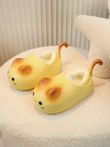 Cute Cat Plush Warm Slippers, Waterproof Non-Slip Winter Shoes, Cozy Indoor Footwear for Women & Men, Perfect for Cold Weather