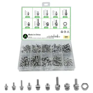 584 count Metric Screw Assortments,M2 M2.5 M3 M4 M5 Assorted Nuts and  Assortment Kit,Stainless Steel Metric Machine Screw Assortment Kit,Round Screws Set for Repair  Fasteners Hardware