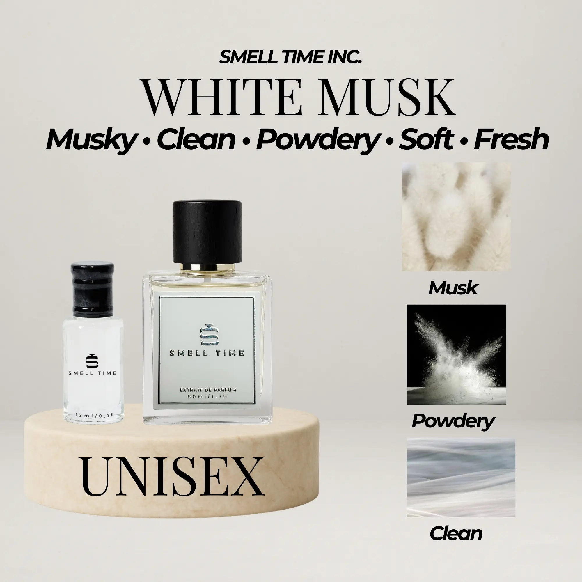 White Musk Unisex Perfume: Soft Powdery Clean Scent