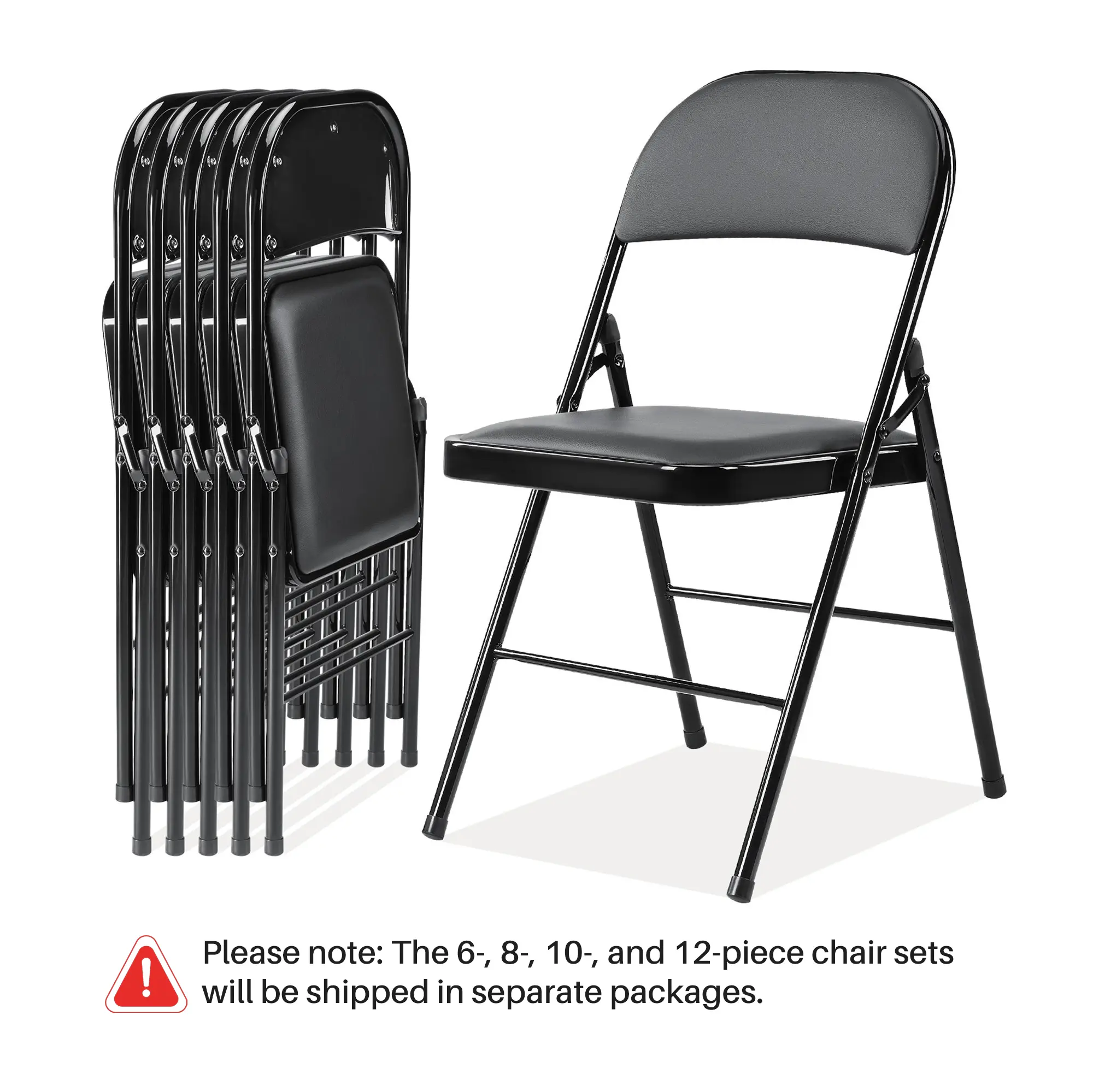Sweetcrispy 【Value Pack】Leather-Padded Folding Chair, Sturdy Metal Frame, High-Density Foam, Easy Wipe Clean, Leather & Sponge for Long Sits Comfort, Versatile Indoor/Outdoor Chair, Leather And Sponge Ease Long Sits