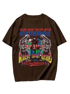 Men's Represent Owners Club T-shirt, Regular Fit Casual Comfy Letter Print Short Sleeve T-shirt for Summer, Men's Top for Daily Wear, Crewneck