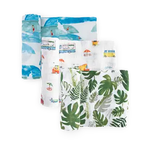 Cotton Muslin Swaddle Blanket 3 Pack - Summer Vibe Cotton Muslin Swaddle Blanket 3 Pack - Summer Vibe