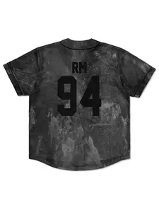 Jungkook 97 Black Tie-Dye Mesh Baseball Jersey, Breathable Quick Dry Streetwear Tee with "JUNGKOOK 97" Print, for ARMY Fans, KPop Lovers, Concert Goers & Streetwear Enthusiasts