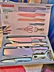 Set 6 PCS Colorful Kitchen Knife with Non Stick Coating