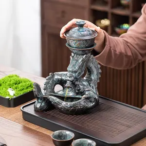 Creative Dragon Design Tea Set, 1 Set Including 1 Tea Pot & 8 Tea Cups, Tea Making Tool for Home Office Use