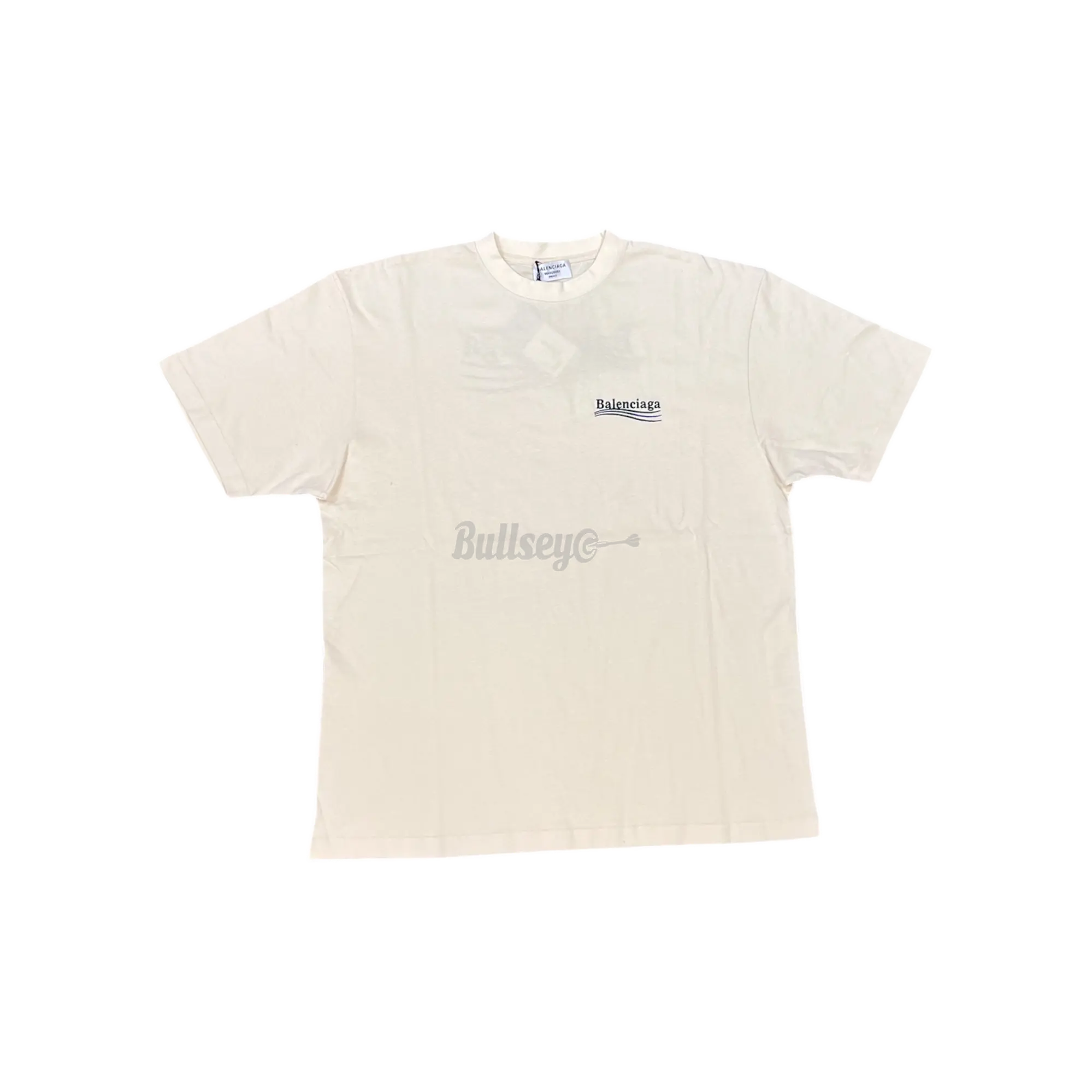 Balenciaga Political Campaign Logo Beige T-Shirt