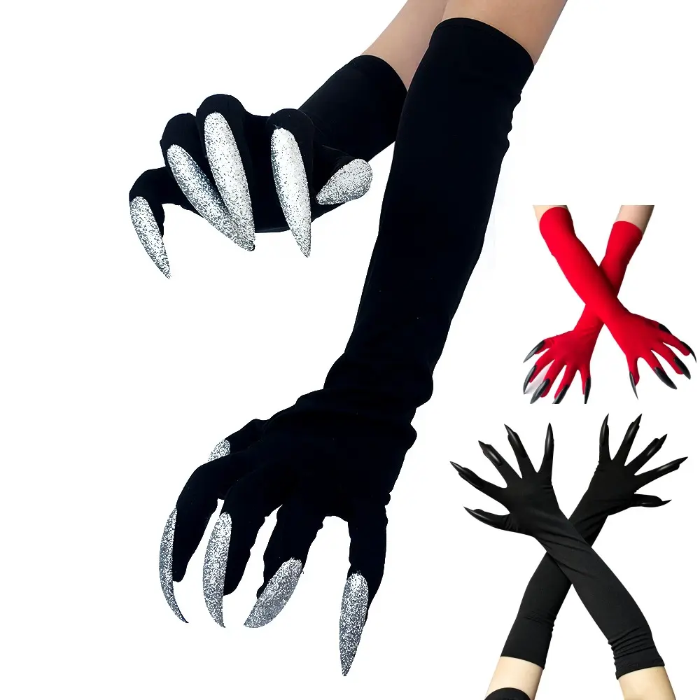 Halloween Long-Nail Witch Gloves Halloween Cosplay Long Performance Prop Costume Claw Ghost Gloves