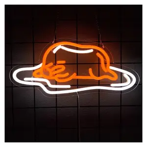 Sign Illuminated Egg Neon Sign Light Dimmable USB Powered For Kids Room Bedroom Dormitory Living Room Home Decor 39cmx18cm