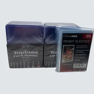 BCW 3X4 35pt Standard Toploaders 2 Packs of 25 with Ultra Pro Soft Sleeves Pack Card Hobby Box