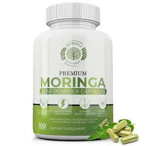 Moringa Leaf Powder Capsules - 100% Pure, Energy & Nutrient Boost, Rich in Vitamins, Antioxidants, & Minerals for Immune Health, Digestion, Vitality