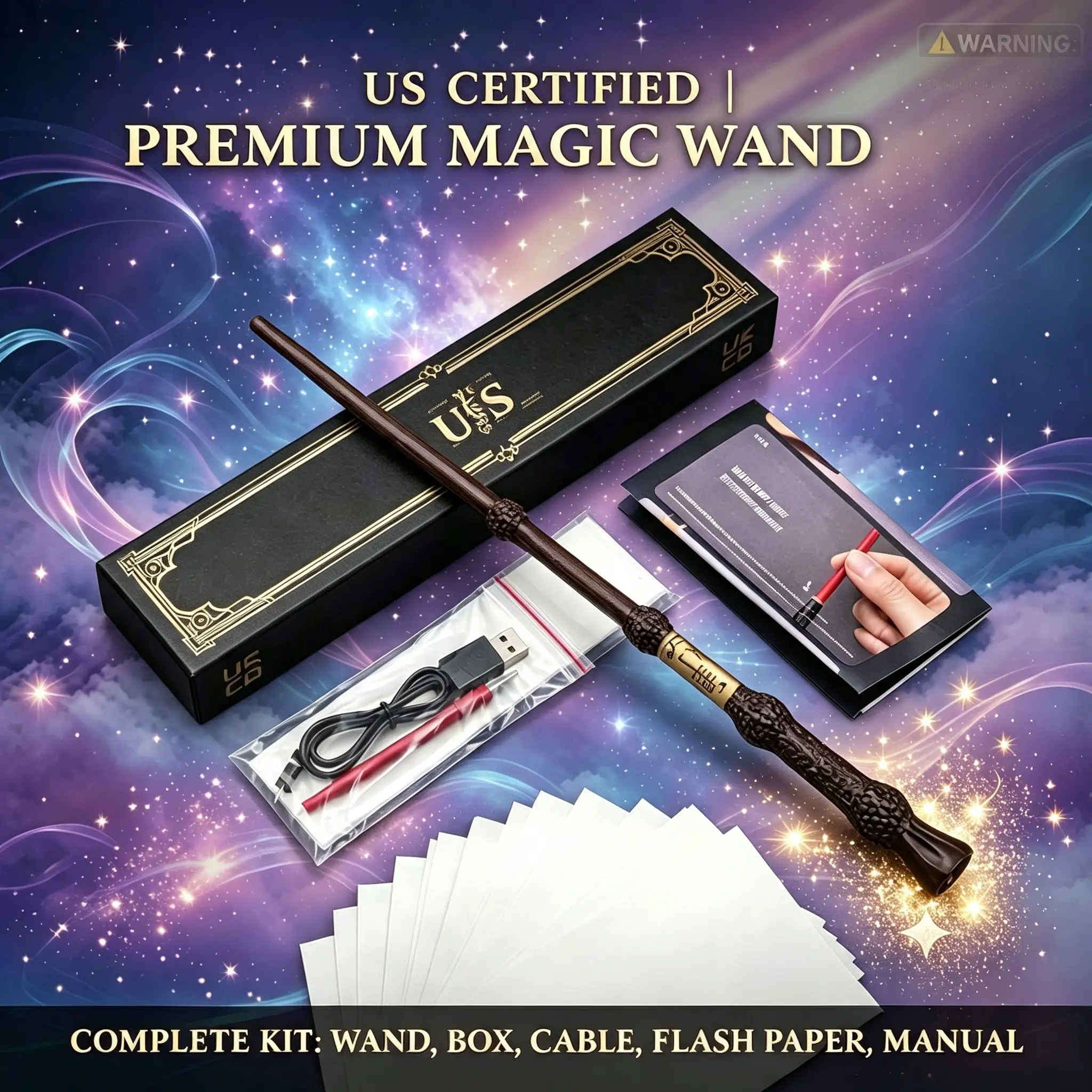 Resin Magic Wand Replica - Hand-Finished Cosplay Prop, Decorative Collectible, Novelty Stress-Relief Toy for Party Use & Gift Giving (Lightweight Accessory)