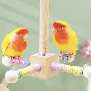 Bird Perch Toy, 360° Interactive Rotating Windmill, for Small Medium Parrots, Long-Tailed Parakeets, Love Birds, Peacocks