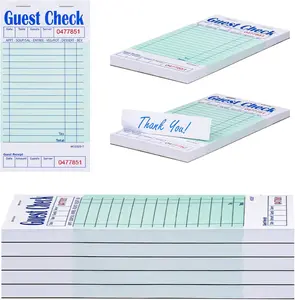 Guest Check Pads, Single Part, Perforated, White, 3-2/5" x 6-3/4 ", 50 Sheets/Pad, 5 Pads/Pack (525SWMT)