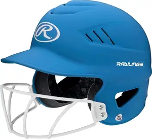 Rawlings COOLFLO Matte Columbia Blue Batting Helmet with Face Guard for Most Sizes 6 1/2-7 1/2