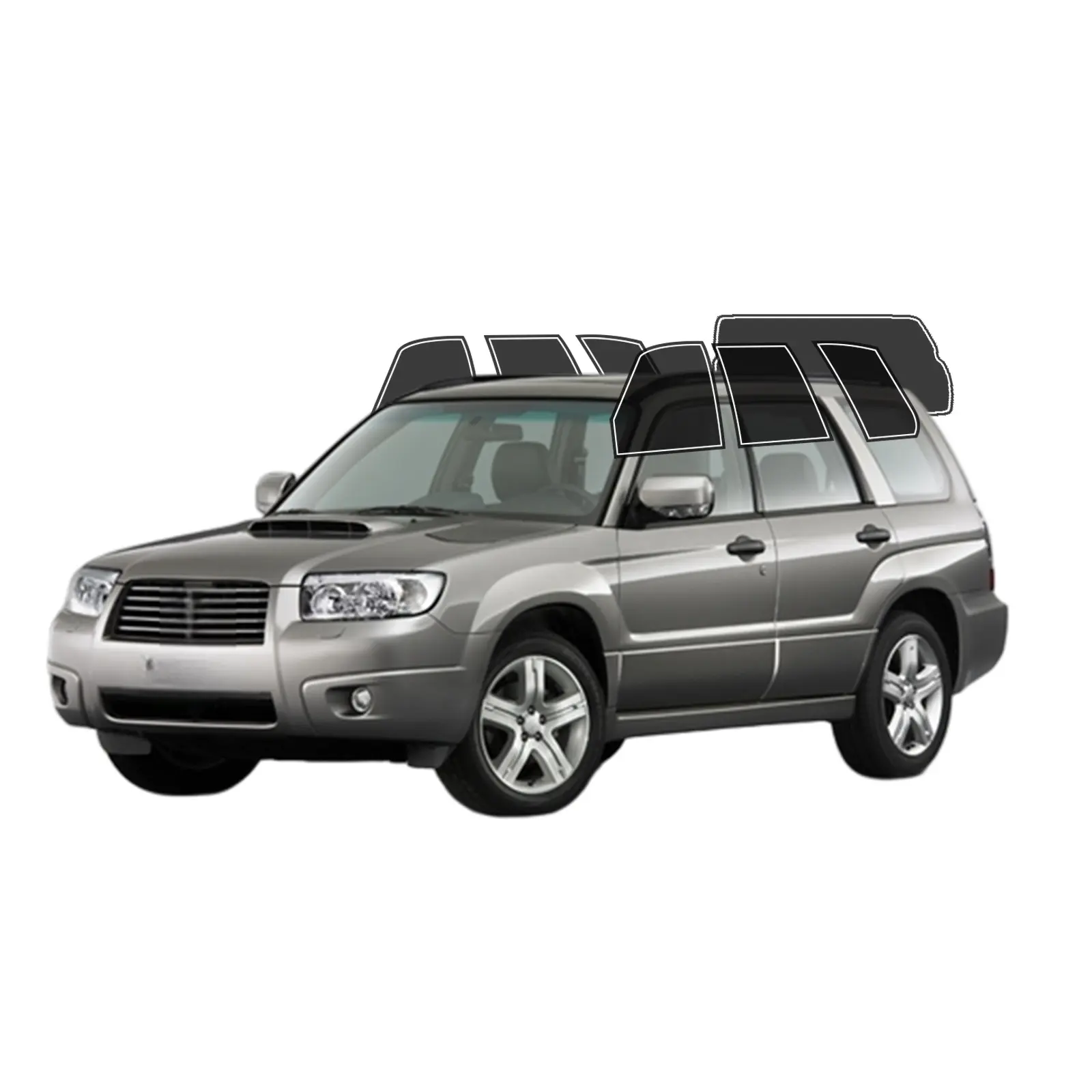 Precut Window Tint Film For Subaru Forester 2003-2008 Window 2Ply Anti-Shatter, UV Block, Privacy Protection, Easy Install, No Trimming Needed,Heat & Glare Reduction, Tint For Car Windows, Sun Protection
