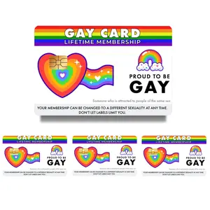 Gay Card, 4 Counts/set Lifetime Membership Card, Ultra-thin Skin Vinyl No Residue Sticker for Credit Card Debit Card Transportation Card Key Card