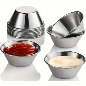 2pcs Small Cake Cup, Sauce Cups, Ramekin Dipping Sauce Cup, Commercial Grade Individual Round Condiment Cups (1.5 Oz.), Baking Supplies